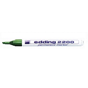 Marcador permanente punta biselada EDDING verde