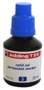 Tinta permanente EDDING  frasco de  30ml. azul
