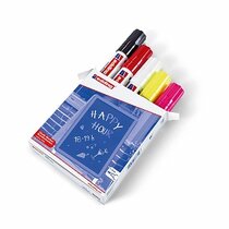 Marcador p/vidrio p.ancha EDDING set/5