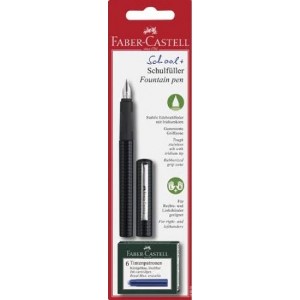 Pluma fuente FABER-C SCHOOL negra+tinta