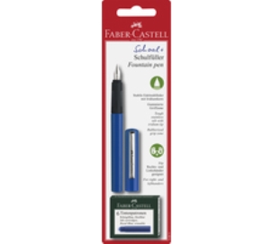 Pluma fuente FABER-C SCHOOL azul+tinta