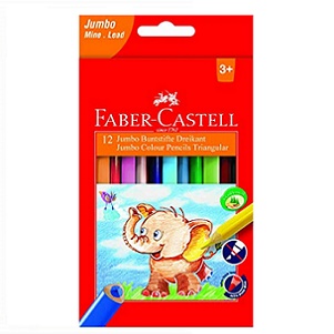 Lápiz de color jumbo FABER, caja de 12