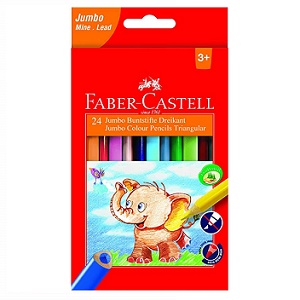 Lápiz de color jumbo FABER, caja de 24