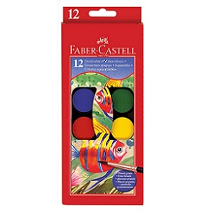 Acuarela FABER-CASTELL, set 12+pincel