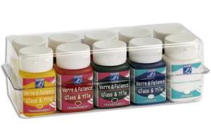 Pintura para vidrio LEFRANC, set 10 x 50ml