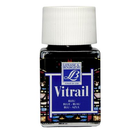 Pintura para vitral LEFRANC azul 50ml