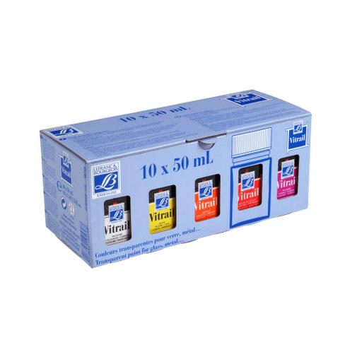 Pintura para vitral LEFRANC set de 10x50ml