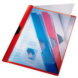 Folder plástico con clip LEITZ rojo