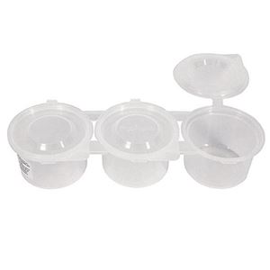 Depósitos plásticos,  set de 3 x 75ml