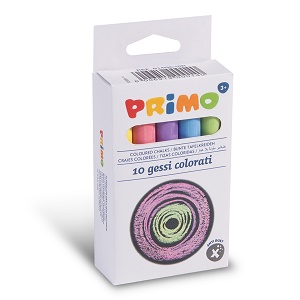 Yeso para pizarra PRIMO, caja 10 colores