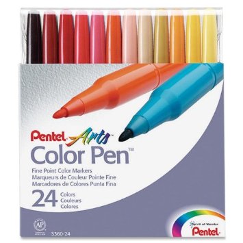 Plumones PENTEL ARTS COLOR PEN, set de 24