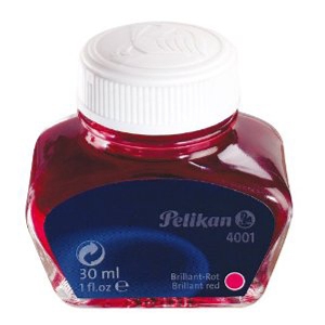 Tinta PELIKAN 4001 roja, frasco 30 ml