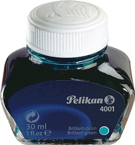 Tinta PELIKAN 4001 verde, frasco 30 ml