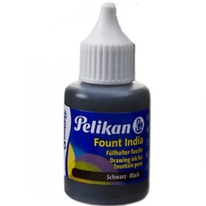 Tinta china PELIKAN, frasco 30ml negra