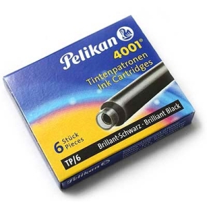 Tinta PELIKAN 4001 negra, cartucho