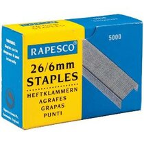 Grapas de 26/6mm RAPESCO, caja de 5000