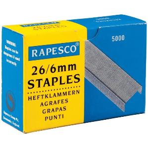 Grapas de 26/6mm RAPESCO, caja de 5000