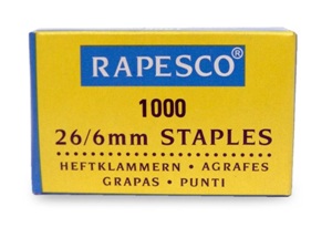 Grapas de 26/6mm RAPESCO, caja de 1000