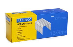 Grapas de 13/8mm RAPESCO, caja de 5000