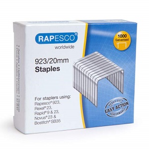 Grapas de 923/20mm RAPESCO, caja de 1000