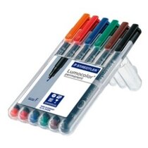 Rotulador pmte. p. fina LUMOCOLOR, set/6