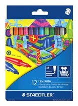 Plumones STAEDTLER punta m., caja de 12