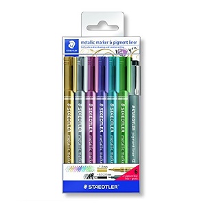 Marcador metálico STAEDTLER, set de 6+1