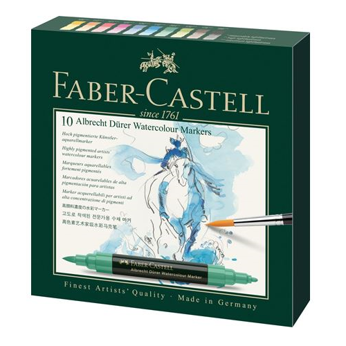Plumón acuarelable FABER-CASTELL, set/10