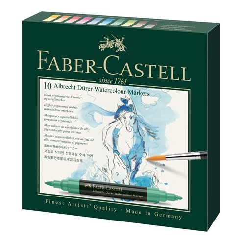 Plumón acuarelable FABER-CASTELL, set de 10