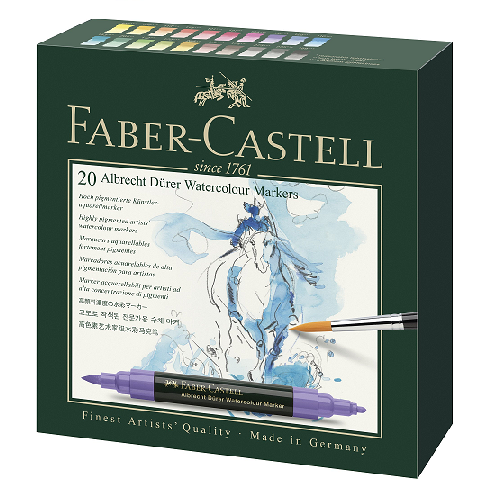 Plumón acuarelable FABER-CASTELL, set de 20