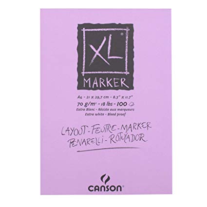 Papel CANSON MARKER XL 70g, bloc 100h A4