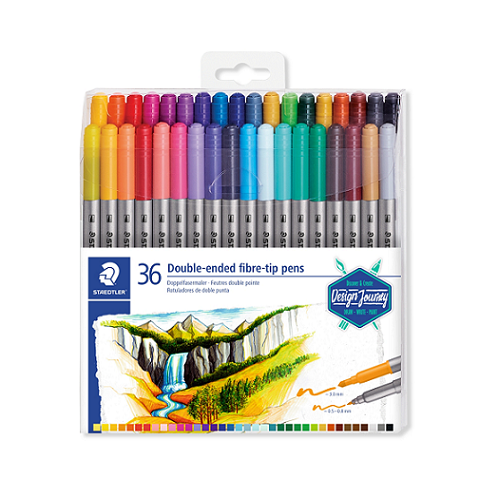 Plumones 2 puntas STAEDTLER, set 36