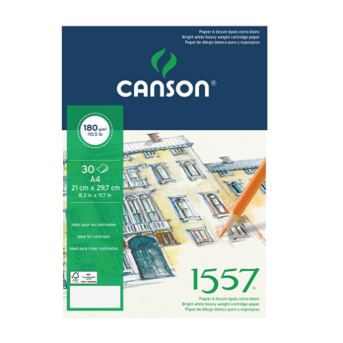 Papel CANSON  1557  180g bloc de 30h A4