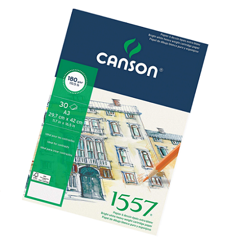 Papel CANSON  1557  180g bloc de 30h A3