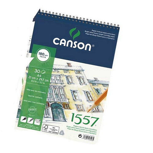 Papel CANSON  1557  180g bloc esp 30h A4