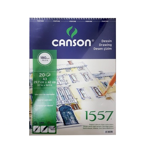 Papel CANSON  1557  180g bloc esp 30h A3