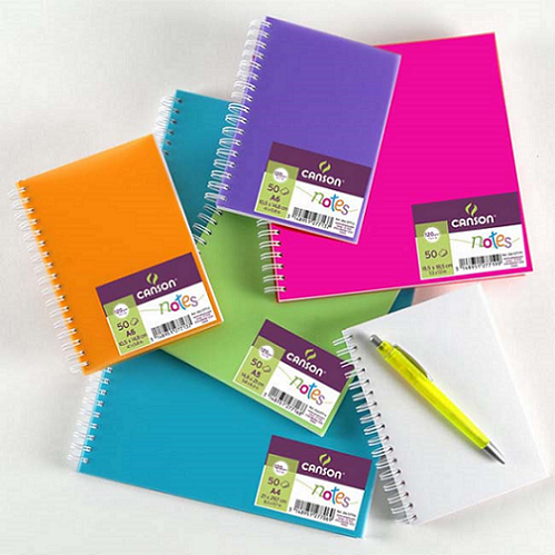 Cuaderno liso CANSON Notes18cm 50h surtido