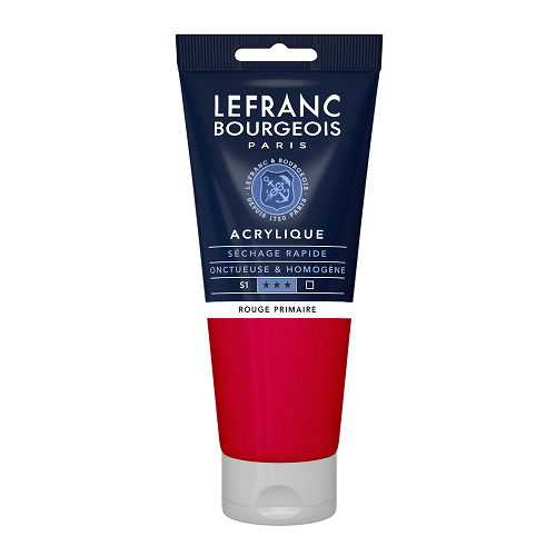 Acrílico LEFRANC Rojo primario, tubo de 200ml