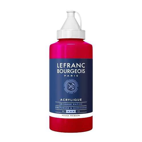 Acrílico LEFRANC Rojo primario, frasco de 750ml