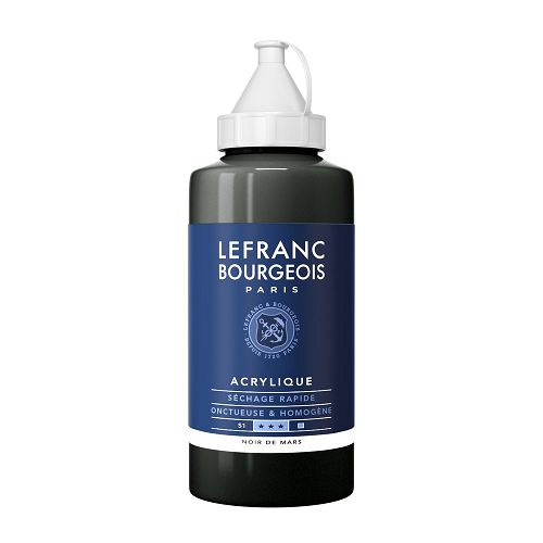 Acrílico LEFRANC Negro de Marte, frasco de 750ml