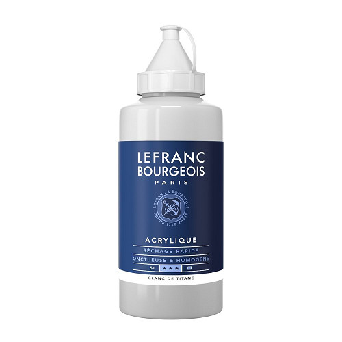 Acrílico LEFRANC Blanco de titanio, frasco de 750ml