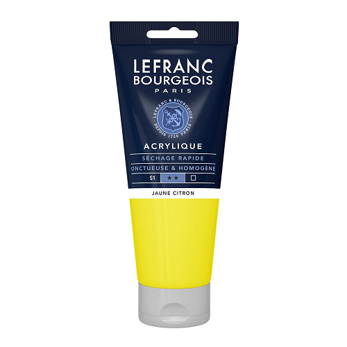 Acrílico LEFRANC Amarillo limón, tubo de 200ml