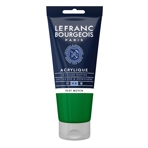 Acrílico LEFRANC Verde medio, tubo 80ml