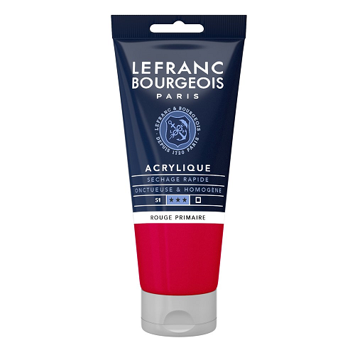 Acrílico LEFRANC Rojo primario, tubo 80ml