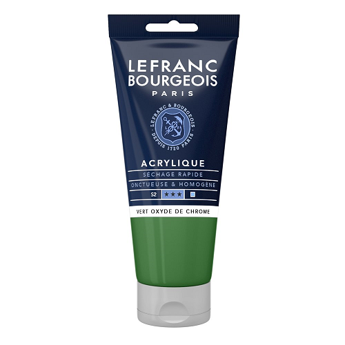 Acrílico LEFRANC Verde óxido de cromo, tubo 80ml