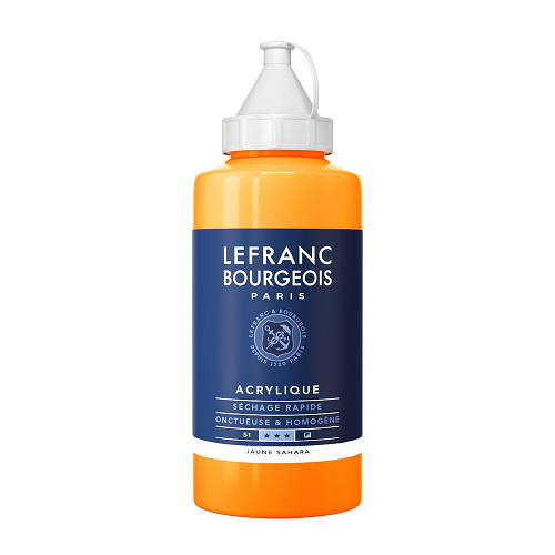 Acrílico LEFRANC Amarillo Sahara, frasco de 750ml