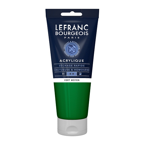 Acrílico LEFRANC Verde medio, tubo de 200ml