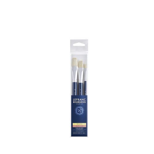 Pincel de cerda LEFRANC mango corto, set de 3