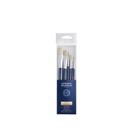 Pincel de cerda LEFRANC mango corto, set de 6