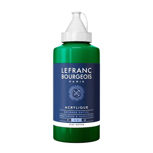 Acrílico LEFRANC Verde medio, frasco de 750ml